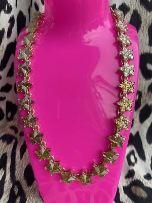 Collar Betsey Johnson Confeti Oro Plata Bronce Brillo Ombre Lucita Estrella Foto 1 de 4