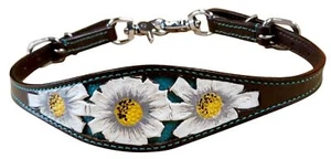 Showman weiß Mohnblume Design Leder Widerrist Riemen - Bild 1 von 1