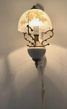 Vintage Wall Sconce Light Fixture with Rose Frosted Glass Globe Ceramic Sconce