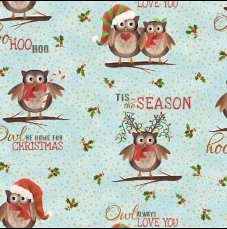 Owl Be Home For Christmas Elizabeth’s Studio Blue Owls brillo metálico M6801 Foto 1 de 1