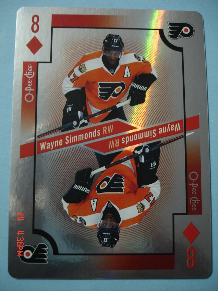 2017-18 O-Pee-Chee "Playing Cards" Insert # 8-D (Glossy Foil SP) Wayne Simmonds! - Image 1 of 2