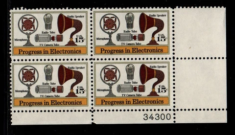 ALLY'S STAMPS  US Plate Block Scott #1502 15c Electronics [4]  MNH F/VF [STK] Cover