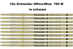 10x Schneider 765 M Office Kugelschreibermine in schwarz, Metallmine Mine X20