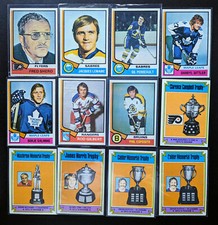 1974-75 Topps  Hockey Singles, Key Cards,  U-Pick, Complete your set.