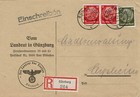 Günzburg R-Brief 1942 Vom Landrat nach Leipheim
