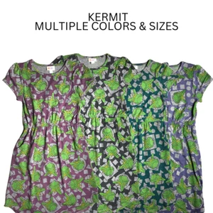 NWT Disney Muppets Kermit Lularoe Mae Girls Dress MULTIPLE SIZES & COLORS - Picture 1 of 5