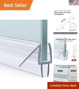Clear PVC Shower Door Bottom Seal for 1/4 Inch Glass - Friction-Reducing Design - Picture 1 of 10