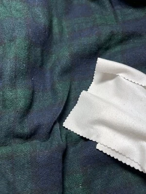 Por 1/2 Ydx58" Reloj Negro Escocés Tartán/A Cuadros Lana o Lana Tela Blnd De Colección Foto 1 de 4