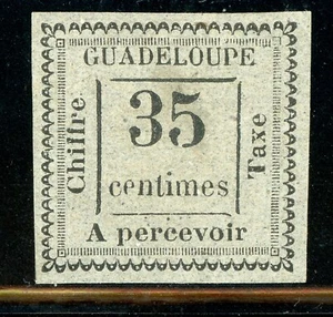Guadeloupe 1884 French Colony 35¢ Black/Drab SG #D13 Mint D957 - Picture 1 of 2