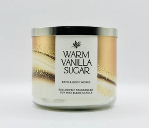 WARM VANILLA SUGAR ~ 3 Wick CANDLE ~ Bath & Body Works ~ - Picture 1 of 2