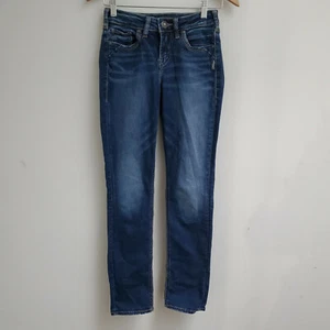 Silver Jeans Women's Dark Wash Avery Straight Denim Jeans Sz 25 - Picture 1 of 6