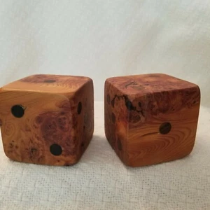 Pair of Hand Made Burl Wood Dice  Each Dice is 2.25" Square   - Picture 1 of 5