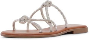 Madden Girl SILVER RHINESTONE Women's Twain Strappy Knotted Sandals, US 10 M - Picture 1 of 4