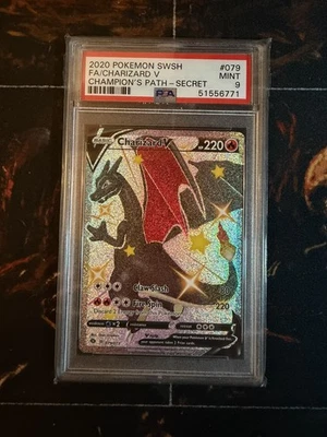 Charizard V (Secret) 79/73 Champions Path Holo PSA 9 - Image 1 of 2