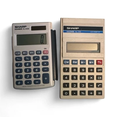 Sharp ELSI MATE EL-243S & EL-230 Calculators – One Working, One for Part Vintage - Image 1 of 2