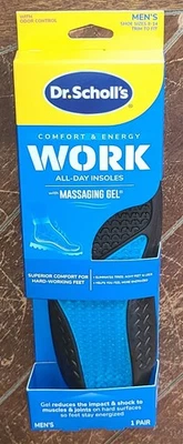 1 par de plantillas Dr. Scholl's Comfort & Energy TRABAJO todo el día (tallas para hombre 8-14) Foto 1 de 2