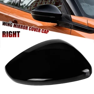 Right Side Door Wing Mirror Cover Cap Gloss Black For Vauxhall Corsa F 2019-2025 - Picture 1 of 12