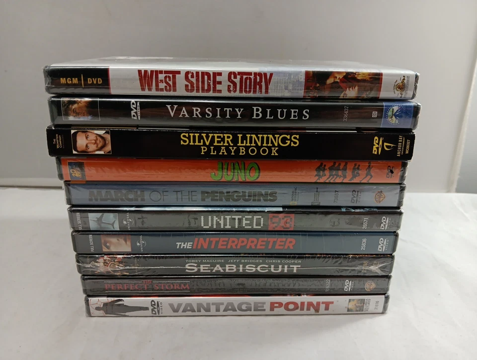 Lot of 10 DVD Sealed New Assorted  Movies Seabisccuit Silver Linings Playbook  Foto 1 de 4