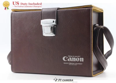 [Casi COMO NUEVO] Bolso Rígido Canon Cuero Genuino Vintage Marrón de JAPÓN Foto 1 de 4