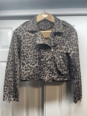 Chaqueta Fate Estampado Leopardo Talla Pequeña Bolsillos Asimétricos con Cremallera y Cremallera Foto 1 de 4