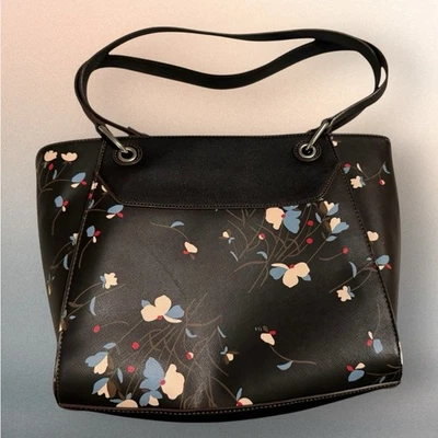 Bolso de mano bandolera floral Chaps doble asa imitación cuero azul marino floral Foto 1 de 4