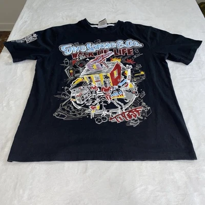 Camisa De Colección 5ive Jungle Para Hombres Negra Gráfica Hip Hop Patín Ropa de Calle Y2K Grande Foto 1 de 4