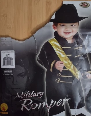 Mameluco militar negro y dorado para bebé/niño pequeño disfraz de Halloween 6-12 meses hasta 2T Foto 1 de 2