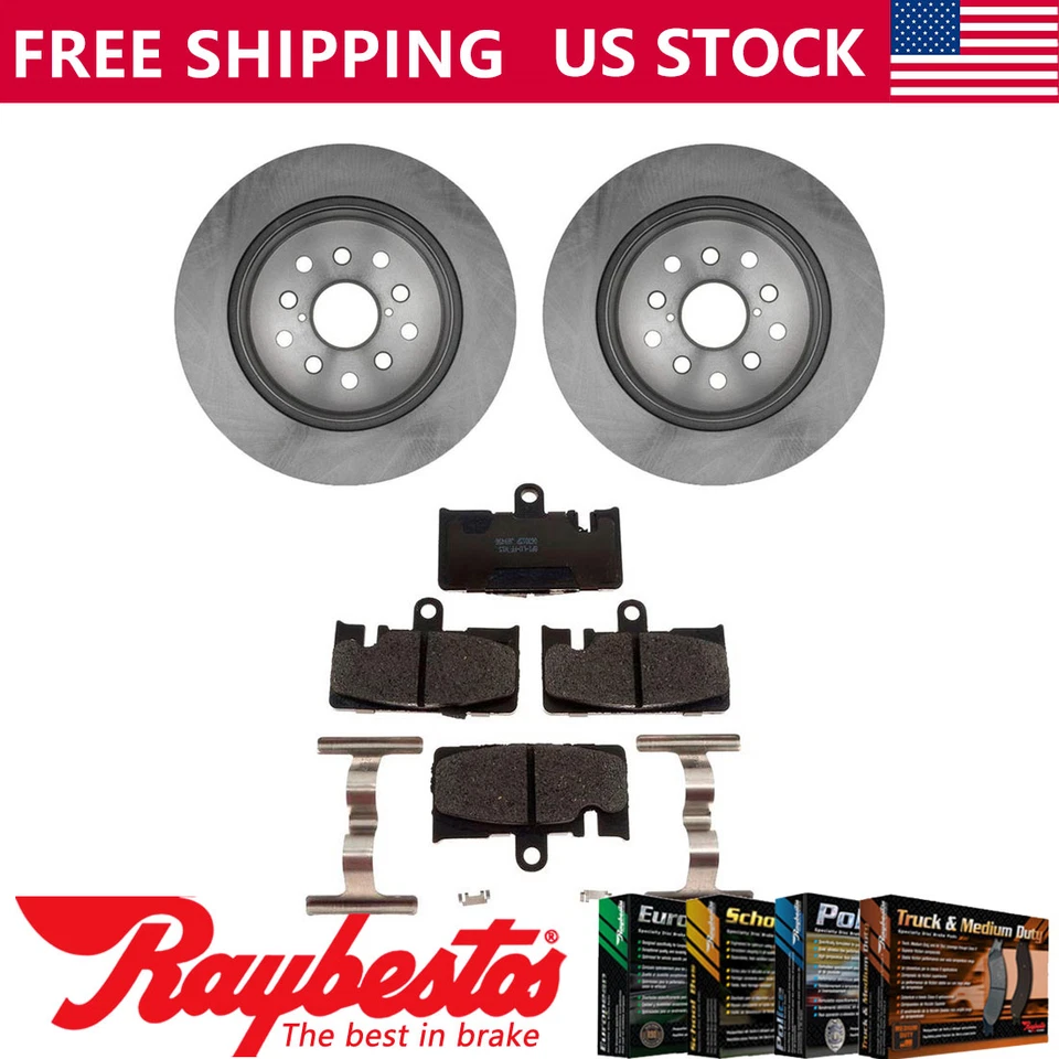 Kit de rotores de freno traseros + pastillas de cerámica y herrajes para Lexus LS430 2001-2006 Foto 1 de 4