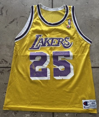 Vintage 1990s NBA Eddie Jones Los Angeles Lakers Champion Jersey - Size 44 Large - Image 1 of 4