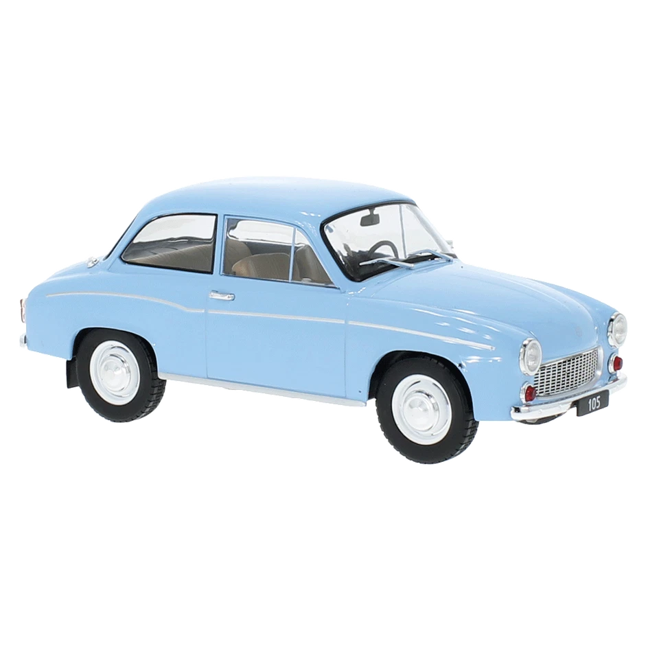 Syrena 105 1975 Light Blau 1 24 Modell WB124218 Whitebox