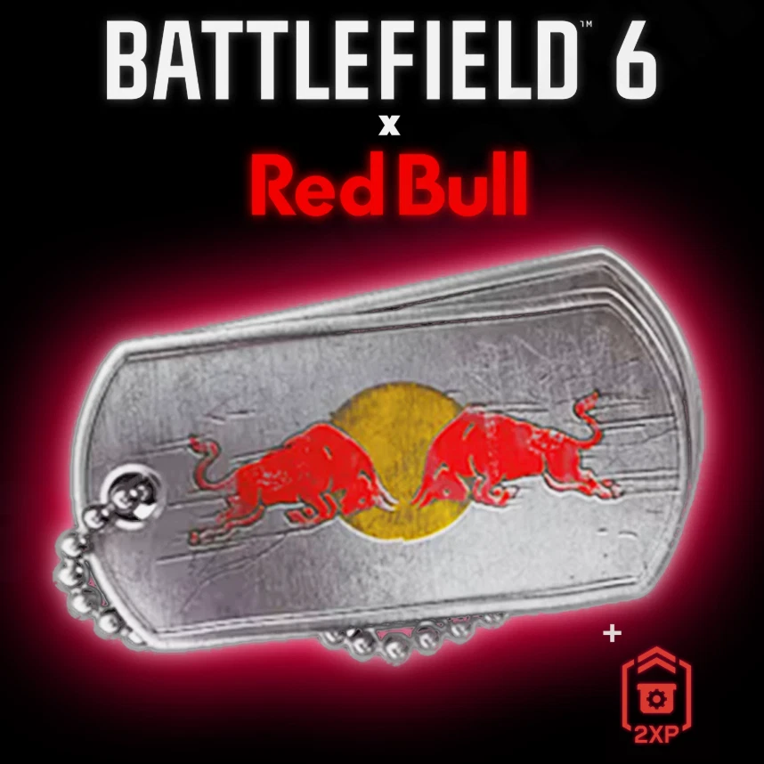 Battlefield 6 x Red Bull x Exclusive Limited Edition Dog Tag w/ 2XP CODE READY