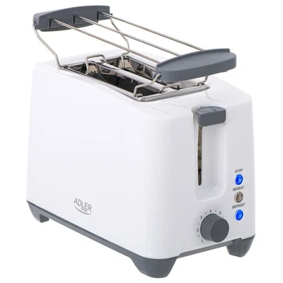 Adler Toaster weiß  750 Watt Brötchenaufsatz Auftaufunktion AD 3216  - Bild 1 von 2