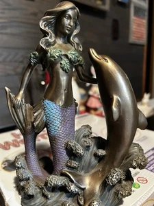 Maiden Mermaid With Dolphin .. Summit Collection - Picture 1 of 6