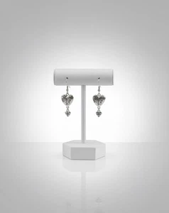 Pendientes Colgantes Corazón Pequeños Tono Plata Gota Lindos Dulces Joyería Romántica - Imagen 1 de 2