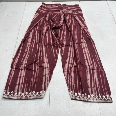 Khaadi Red Printed Embroidered Cotton Dobby Kurta Pants Women's Size 14 New - Image 1 of 4