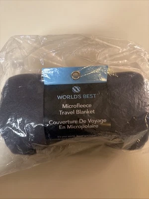 Manta de viaje de microfleece acogedora y suave del mundo gris carbón ~ nueva en paquete Foto 1 de 4