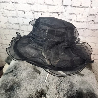 Chapéu Betmar Vintage Preto Semitransparente Evento/Ocasião Sistema Operacional Arco Sofisticado  - Imagem 1 de 4