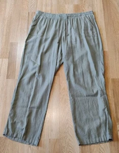 Cato XL dunkelbraun Gummibund Kordelzug Taschen Überziehen Leinenmischung Hose  - Bild 1 von 10