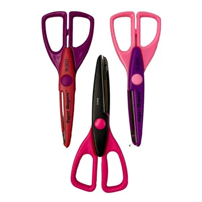 Provo Craft 7" Scrapbooking Scissors Decorative Edge Paper Shapers Lot Of 3 - Image 1 of 2