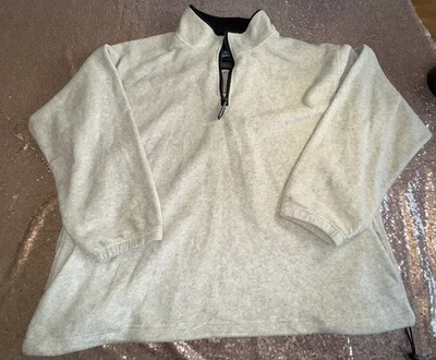 Tri Mountain Men’s Pull over Half Zip. Light Grey Fleece. Size 4XLT Soft/Thick - Image 1 of 4
