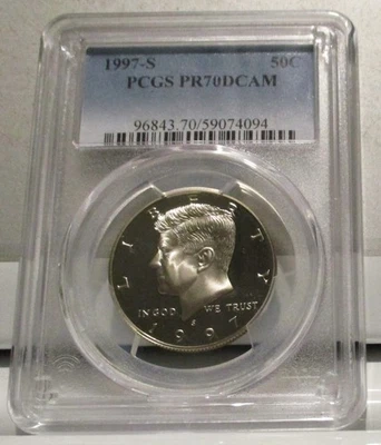 1997-S KENNEDY HALF DOLLAR GRADED A PCGS PR70DCAM - Image 1 of 2