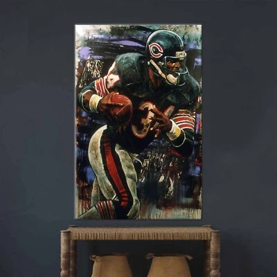 Walter Payton Poster, Chicago Bears, Football Made Posters, Canvas Print, Canvas - Image 1 of 4