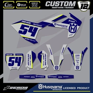 HUSQVARNA TC50 TC65 MOTOCROSS GRAPHICS PERSONALIZADO MX KIT DE GRÁFICOS 50 65 FLASH AZUL/GR - Imagen 1 de 7