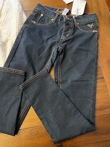 NWT Justice Jeans Simply Low Girls Dark Blue Knit Leggings Size 7 - Picture 1 of 4
