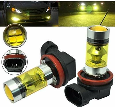 2x H11/H9/H8 Fog Light 20LED 100W Driving Projector Bulb Lamp 4300K Yellow Lamps - Image 1 of 4