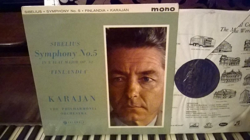 SIBELIUS: Symphony n°5 Finlandia > Philharmonia Karajan / EMI 33CX mono LP UK   - Photo 1/1