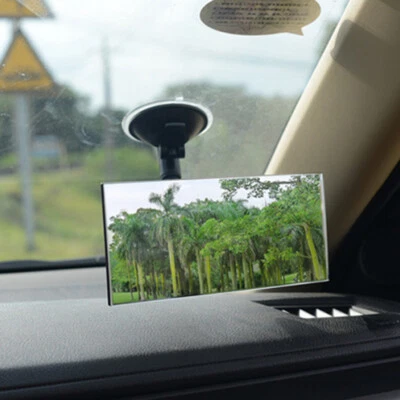 1×Car Wide Flat Interior Rearview Mirror Windshield 360° Adjustable Suction Cup - Image 1 of 4