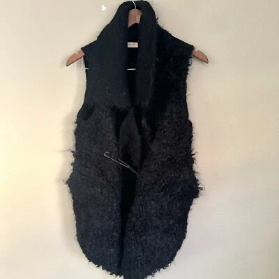 Chaleco Anthropologie Sleeping On Snow Lana Mohair Abierto Talla Grande M Negro Foto 1 de 4