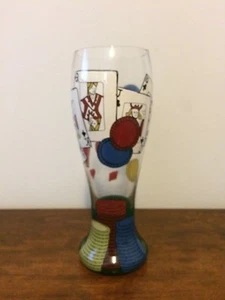 LOLITA Gambling "GOTTA LOVE BEER" Pilsner Style 22 oz GLASS Hand painted - Picture 1 of 6
