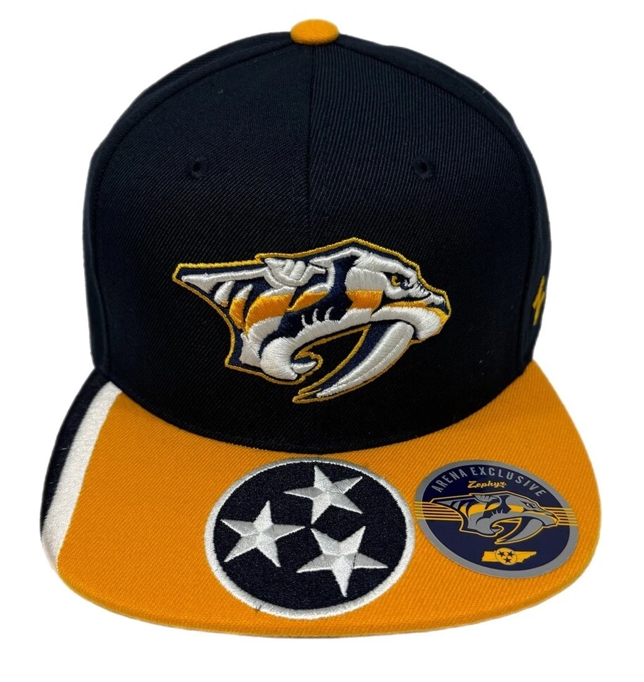 Zephyr NHL Nashville Predators RARE "Tri-State" Flat Bill SnapBack Hat BRAND NWT - Image 1 of 4
